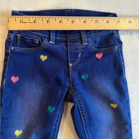 Wonder Nation Blue Denim Leggings with Colorful Heart Details Size 4T-5T - Picture 5 of 8